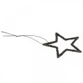 Floristik24 Juldekoration stjärnhänge svart glitter 7,5cm 40p