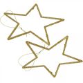 Floristik24 Juldekoration stjärnhänge gyllene glitter 12cm 12st