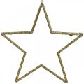 Floristik24 Juldekoration stjärnhänge gyllene glitter 17,5cm 9st
