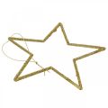 Floristik24 Juldekoration stjärnhänge gyllene glitter 17,5cm 9st