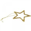 Floristik24 Juldekoration stjärnhänge gyllene glitter 7,5cm 40p