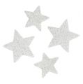 Floristik24 Scatter dekoration stjärnor vita med glimmer 4-5cm 40p