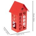 Metallljushållare Hus Röda med Bricka 35cm 1 Set | Floristik24.se