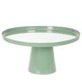 Floristik24 Grönt runt dekorativt metallbord, 40 cm i diameter, med hög kant
