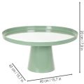 Grönt runt dekorativt metallbord, 40 cm i diameter, med hög kant | Floristik24.se