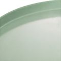 Grönt runt dekorativt metallbord, 40 cm i diameter, med hög kant | Floristik24.se