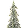Konstgjord gran, glaserad finish, med träbas, vinterdekoration, 60 cm | Floristik24.se