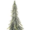 Konstgjord gran, glaserad, dekorativ gran på träbas för vinterdekoration och jul, 75 cm | Floristik24.se