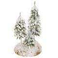 Floristik24 Snötäckta granar, konstgjort vinterlandskap för julby och bordsdekoration, 29 cm