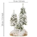 Snötäckta granar, konstgjort vinterlandskap för julby och bordsdekoration, 29 cm | Floristik24.se