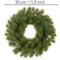 Konstgjord grankrans med kottar för dörr eller bord, 30 cm | Floristik24.se