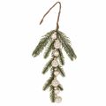 Floristik24 Konstgjord grangren med vita mini julgranskulor, 46 cm, 2 stycken
