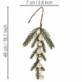Konstgjord grangren med vita mini julgranskulor, 46 cm, 2 stycken | Floristik24.se