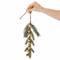 Konstgjord grangren med guldfärgade mini julgranskulor, 46 cm, 2 stycken | Floristik24.se