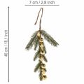 Konstgjord grangren med guldfärgade mini julgranskulor, 46 cm, 2 stycken | Floristik24.se