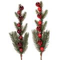 Floristik24 Konstgjord grangren med julgranskulor, 48 cm, 2 stycken