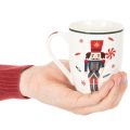 Julmugg med motiv av nötknäppare och polkagrisstång, 10 cm, 2 stycken | Floristik24.se