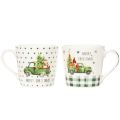 Kaffemugg Merry Christmas julbilmotiv keramikmugg 10cm 2 st | Floristik24.se