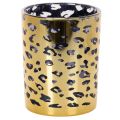Floristik24 Glasljushållare med leopardmönster för bordsdekoration, 12 cm