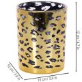 Glasljushållare med leopardmönster för bordsdekoration, 12 cm | Floristik24.se
