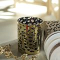 Glasljushållare med leopardmönster för bordsdekoration, 12 cm | Floristik24.se