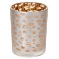 Floristik24 Glasljushållare med leopardmönster, 12 cm
