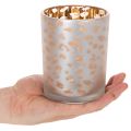 Glasljushållare med leopardmönster, 12 cm | Floristik24.se