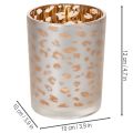 Glasljushållare med leopardmönster, 12 cm | Floristik24.se