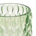 Floristik24 Värmeljusglas grön lykta tonat glas Ø9,5cm H9cm 2st