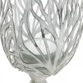 Floristik24 Lykta metall vit, värmeljushållare blomma Ø13cm H30cm