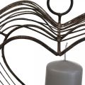 Värmeljushållare metall hängande dekoration rost dekoration hjärta 22×7×20cm