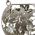 Floristik24 Vind lätt metall hängande dekor dekorativ lykta grå Ø14cm H13cm