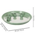 Ljusfat adventskrans grön med fyra ljusstakar 24cm | Floristik24.se