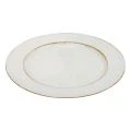 Floristik24 Dekorativ tallrik rund plast retro vit brun glans Ø30cm