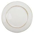 Dekorativ tallrik rund plast retro vit brun glans Ø30cm | Floristik24.se