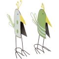 Floristik24 Bordsdekorationsfjäder, dekorativ fågelfigur, metallfågel 17cm 2st
