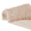 Beige bordslöpare med fuskpälsyta som pälsband, 24x140cm | Floristik24.se
