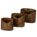 Floristik24 Blomkruka hjort metall oval rustik set om 3 24cm