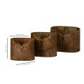 Blomkruka hjort metall oval rustik set om 3 24cm | Floristik24.se