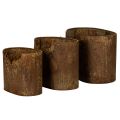 Blomkruka hjort metall oval rustik set om 3 24cm | Floristik24.se