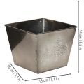 Fyrkantig metallkruka med granmotiv, 18 cm | Floristik24.se
