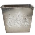 Fyrkantig metallkruka med granmotiv, 18 cm | Floristik24.se