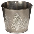 Floristik24 Metallkruka med glittergranar, 13 cm