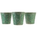 Floristik24 Planteringskärl keramik sprakande glasyr grön Ø11cm H11cm 3st