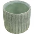 Floristik24 Planteringskärl Keramik Grön Retro Randig Ø19,5cm H17,5cm