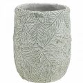 Floristik24 Planteringskärl keramik grön vit grå furugrenar Ø12cm H17,5cm