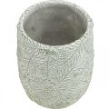 Floristik24 Planteringskärl keramik grön vit grå furugrenar Ø12cm H17,5cm
