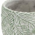 Floristik24 Planteringskärl keramik grön vit grå gran grenar Ø13,5cm H13,5cm