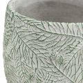 Floristik24 Planteringskärl keramik grön vit grå gran grenar Ø12,5cm H12cm