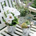 Floristik24 Växtkruka med blommönster, metallkruka för plantering, växtekruka med handtag Ø25,5 cm
